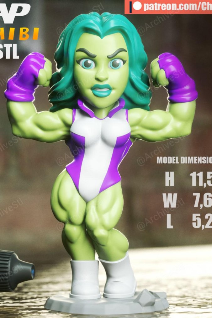 女浩克 She-Hulk 3D打印图纸